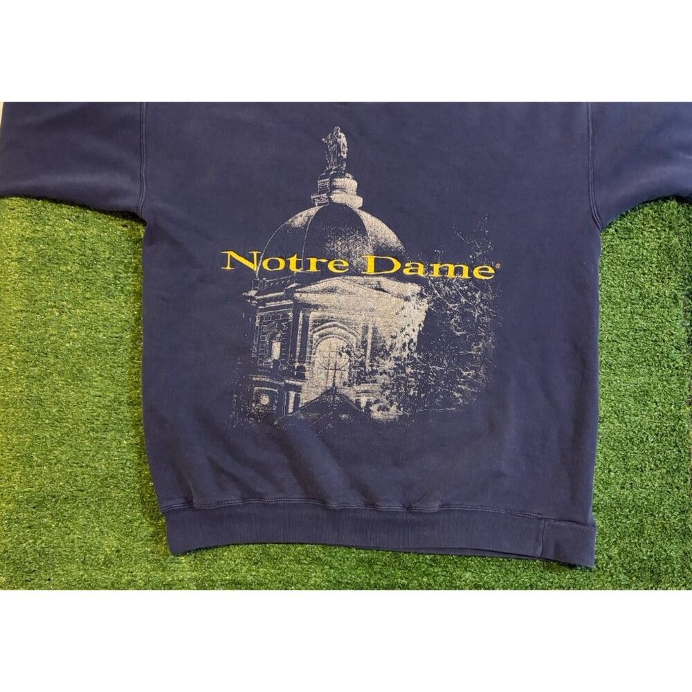 Vintage Notre Dame Fighting Irish sweatshirt mens large blue gold crewneck 90s D - Picture 4 of 12
